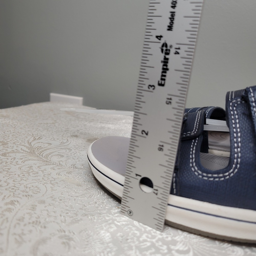 Clarks Breeze Piper Navy Blue Womens Size 12 Slide Sandals Slip On Coastal Beach - Picture 9 of 11